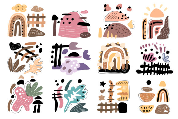 Abstract Boho Elements SVG Graphics & Illustrations