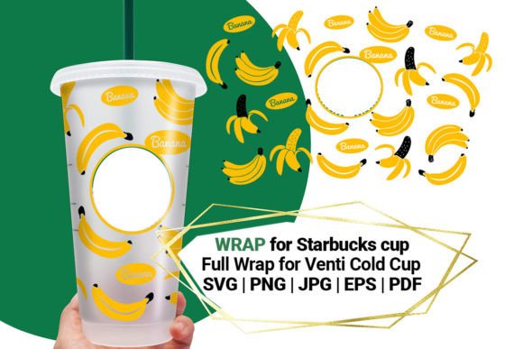 Banana Wrap Graphics for Crafts: Starbucks Cold Cup