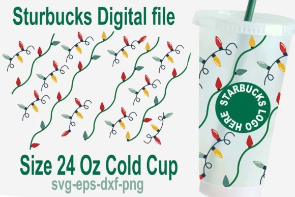 Christmas Light Warp SVG Graphics for 24 Oz Cold Cup Crafts
