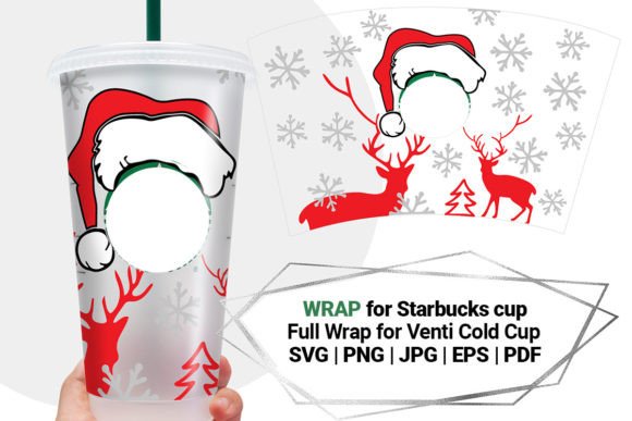 Christmas Wrap Graphics for Starbucks Cold Cup Crafts