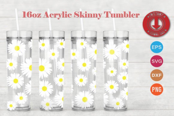 Daisies SVG 16oz Tumbler Graphics & Crafts