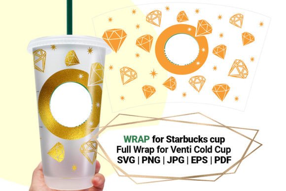 Diamonds Wrap for Cold Cup 24: Graphics & Crafts