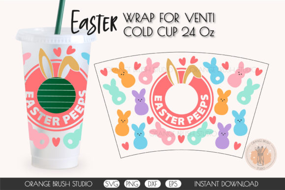Easter Bunny Ears SVG Full Wrap Venti: Crafting Graphics