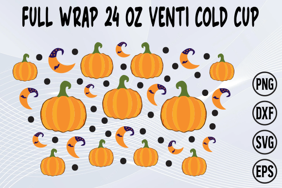 Fall, Pumpkin Venti Cold Cup 24oz 2: Crafts & Graphics
