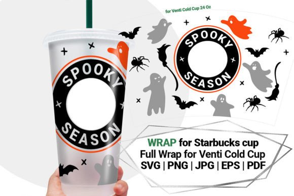 Halloween Wrap Svg for Starbucks Cup 24 Graphics & Crafts