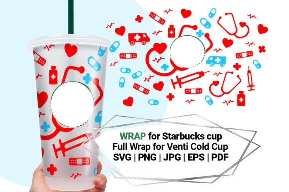 Nurse Wrap Graphics for Starbucks Cold Cup Crafts