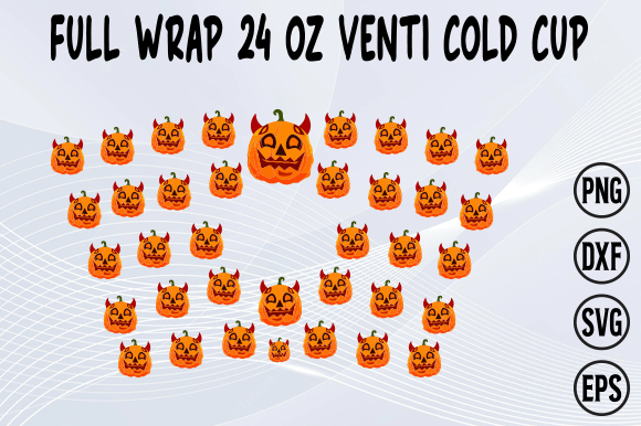 Pumpkin Venti Cold Cup 24oz 2 Graphics for Crafts Projects