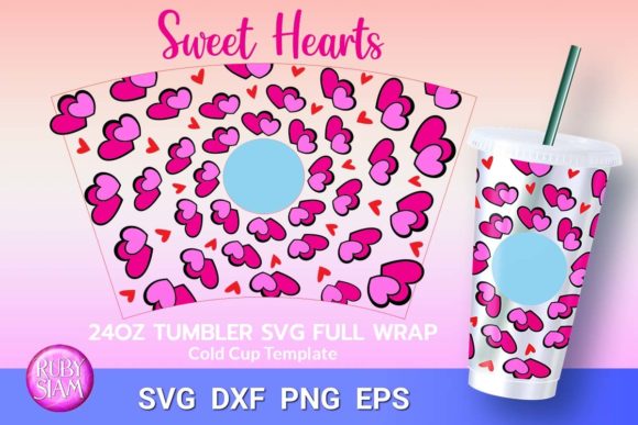 Sweet Hearts Love Hearts Tumbler Wrap Graphics