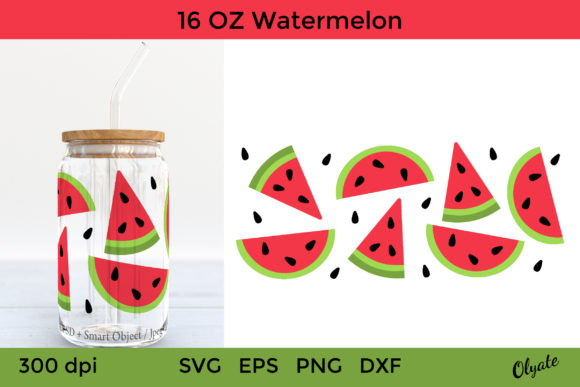 Watermelon Libbey Can Glass Wrap: Graphics & Crafts Review